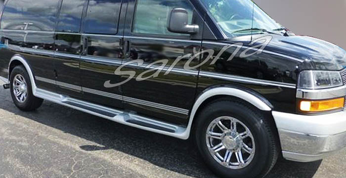 Custom GMC Savana Van  Long Wheel Base Running Boards (2003 - 2024) - $1590.00 (Part #GM-006-SB)